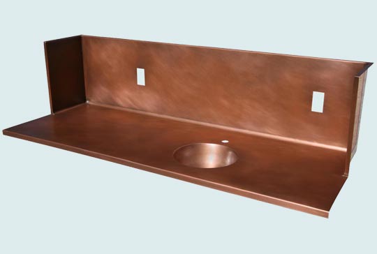 Handcrafted-Copper-Countertops-Round Sink & Surround Splash 