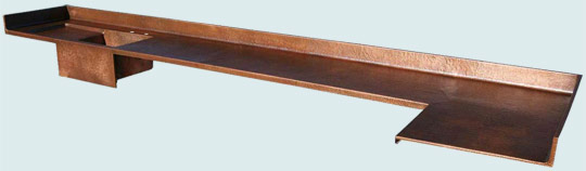 Handcrafted-Copper-Countertops-Hammered W/ Splash, Sink, Drainboard, Apron 
