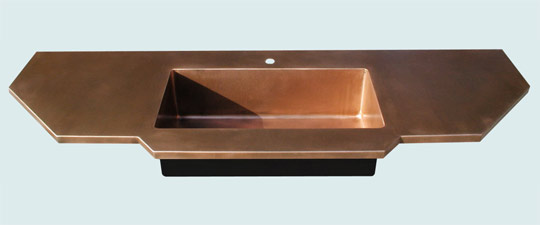 Handcrafted-Copper-Countertops-Extended Front with Integral Sink