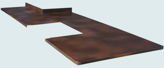 Handcrafted-Copper-Countertops-Column Notch & Range Cutout