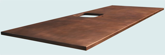 Handcrafted-Copper-Countertops-Framed Opening for Undermount Sink