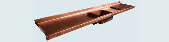 Handcrafted-Copper-Countertops-Classic Top with Sinks & Drainboard