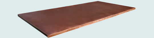Handcrafted-Copper-Countertops-Reverse Hammered Edge on Smooth Deck