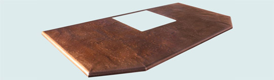 Handcrafted-Copper-Countertops-Rays Hammering and Angled Corners