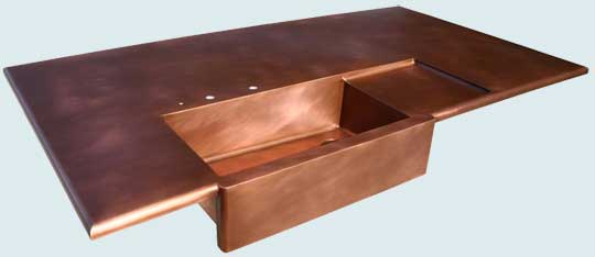 Handcrafted-Copper-Countertops-Extended Apron & Smooth Drainboard