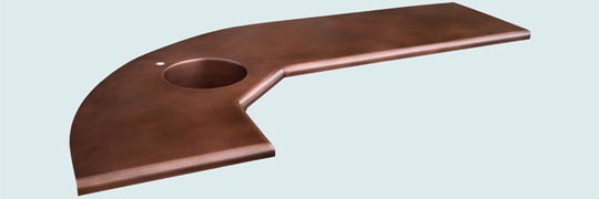 Handcrafted-Copper-Countertops-Curved Lower Bar