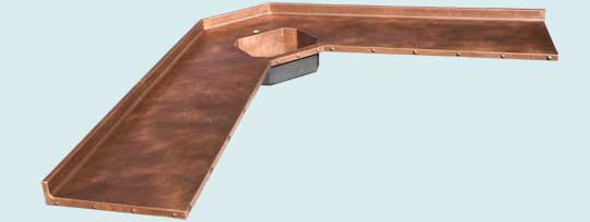 Handcrafted-Copper-Countertops-Random Hammered & Medium Patina
