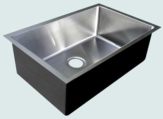 Handcrafted-Stainless-Kitchen Sinks-Undermount Basin With Drain In Rear Center