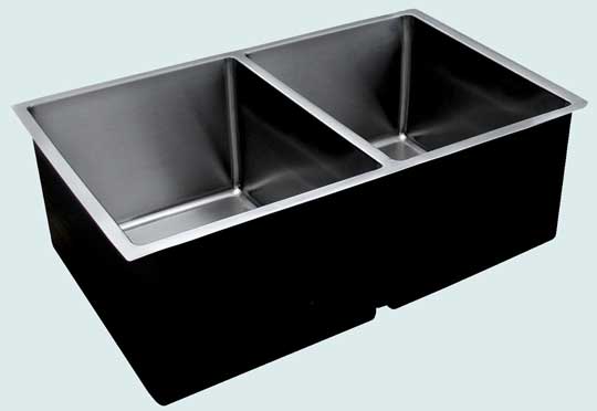Handcrafted-Stainless-Kitchen Sinks-Extra Large Undermount W/ Two Equal Bowls