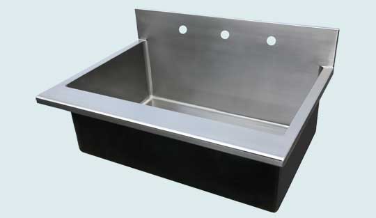 Handcrafted-Stainless-Kitchen Sinks-Flush Backsplash and Eased Front Edge