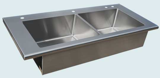 Handcrafted-Stainless-Kitchen Sinks-Flush Style With Bullnose Front