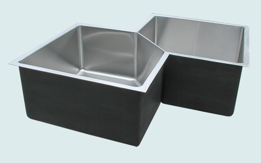 Handcrafted-Stainless-Kitchen Sinks-5 Sided Bowls for Corner Cabinet