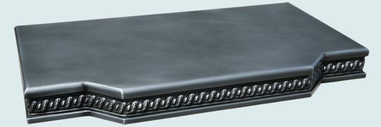 Handcrafted-Zinc-Countertops-Embossed Edge Shelf W/ Braid Edge