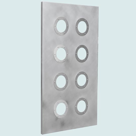 Backsplashes - Zinc Backsplashes- Door Panels Zinc Backsplashes - Zinc Door with Porthole Windows # 4876