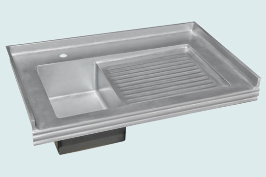 Handcrafted-Zinc-Kitchen Sinks-Ribbed Drainboard & Backsplash